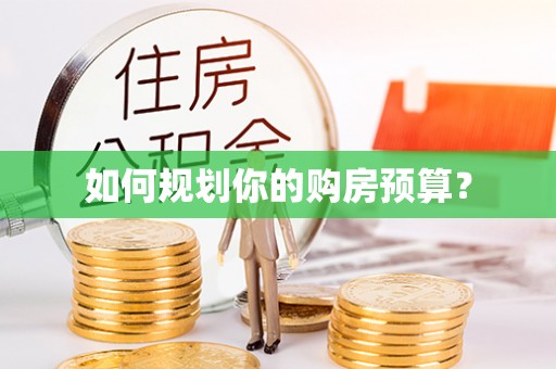 丰润如何规划你的购房预算？